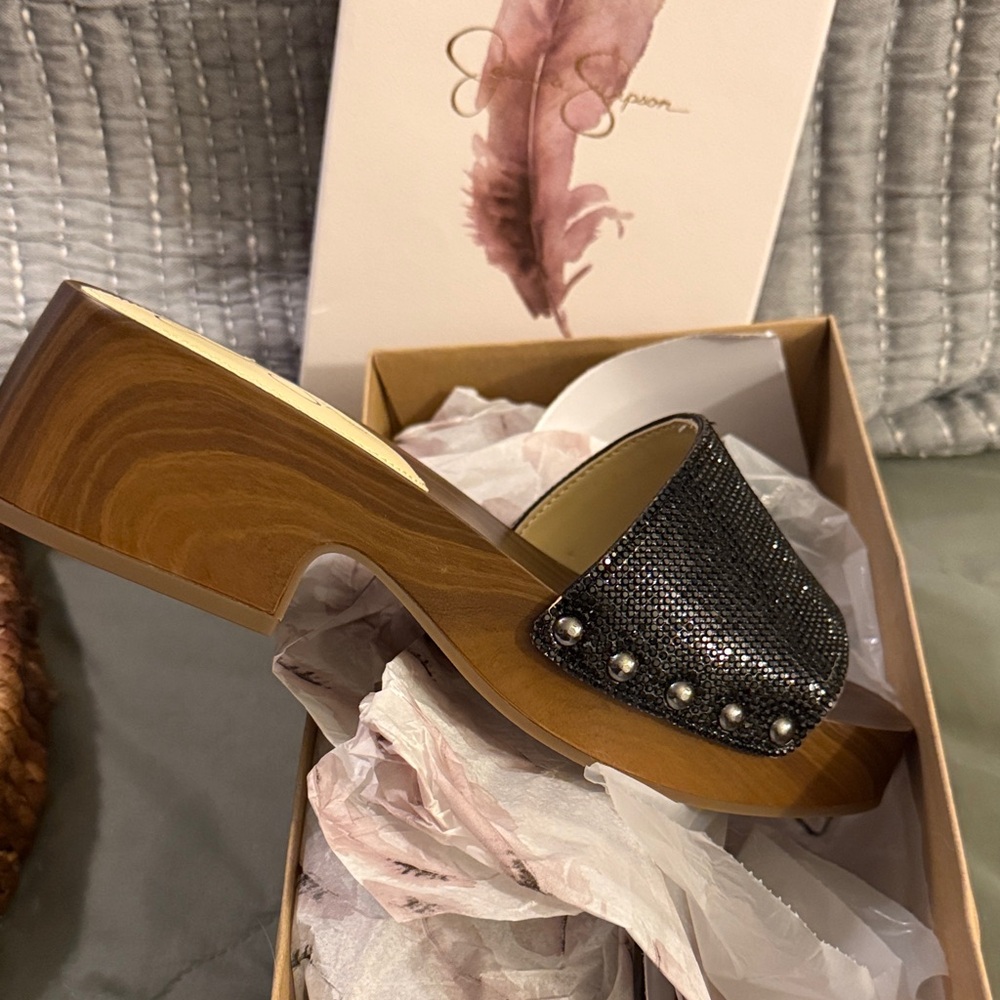 Jessica Simpson Black Studded Mules - Picture 4 of 4